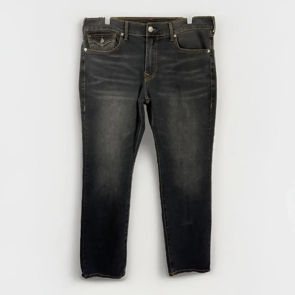 True Religion Ricky Jeans Men’s Flap Pockets Relaxed Straight W36 L 32 Grey